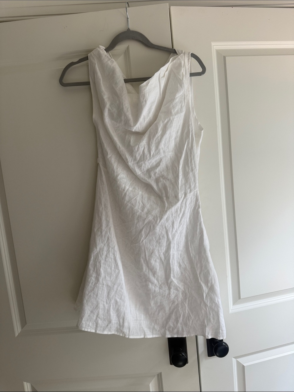 NWT DISSH Cass White Asym Linen Mini Dress - Picture 3 of 4